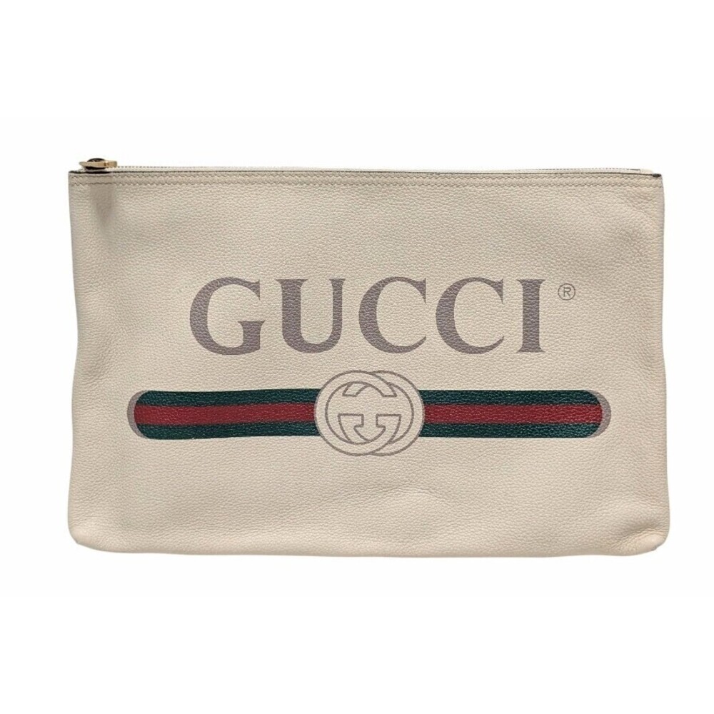 Gucci Portfolio Shoulder Bag Ivory White Clutch Briefcase